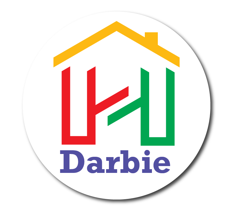 Barbie Product Logo, house symbol in three colors